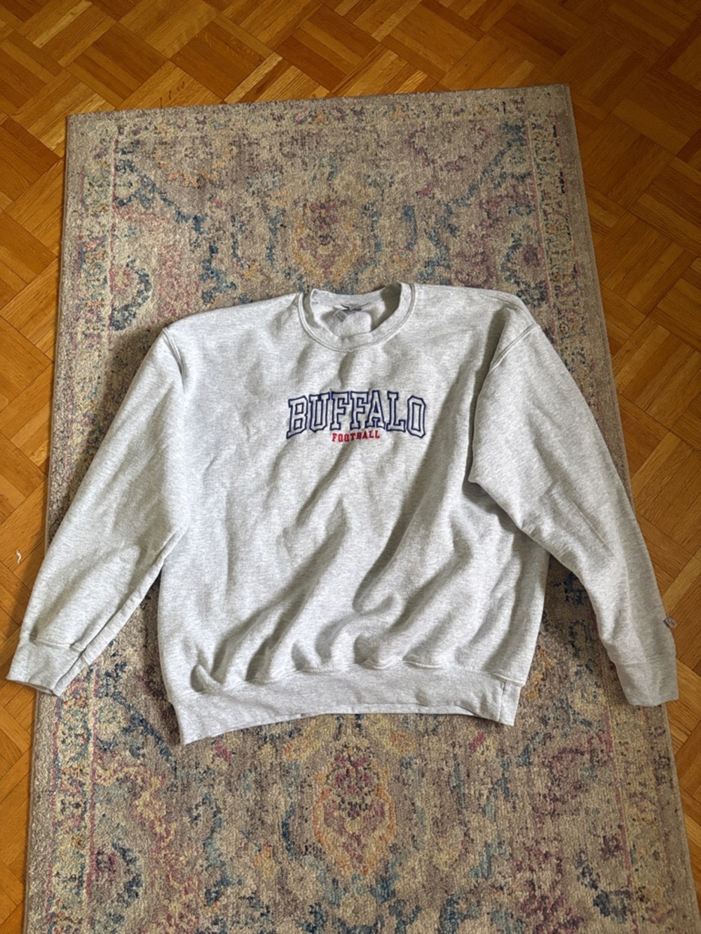 Buffalo Bills Gildan Gray Football Crewneck Sweatshirt